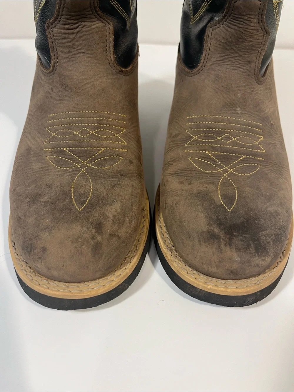 Old West Children's Crepe Western Boots 1606 Brown Black Barn Rodeo Youth Size 3